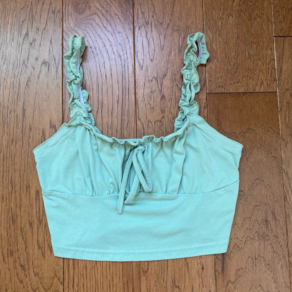green tank top with tie in front